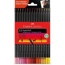 Lápis De Cor Supersoft Com 15 Cores Quentes Faber-castell