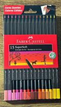 Lápis de cor supersoft faber-castell 15 cores quentes Lápis de cor supersoft faber-castell 15 cores quentes
