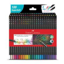 Lápis de cor supersoft kit com 100 cores soft faber-castell