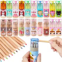 Lápis de cor Tergy Mini 12 cores com apontador, pacotes de 20