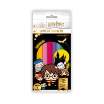 Lápis de Cor Tons Neon Harry Potter Big 8 Cores Sextavado Leo&Leo