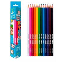 Lápis de cor triangular 12 cores looney tunes - leo e leo