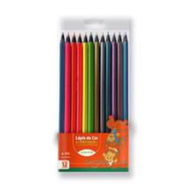 Lápis de Cor Triangular 6 Cores Neon + 6 Cores Metálicas - Leo e Leo