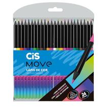 Lapis De Cor Triangular Cis Move 24 Cores