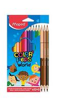 Lapis De Cor Triangular Color Peps 12 Cores+3 Duo Pele