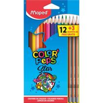 Lápis De Cor Triangular Color Peps 12 Cores + 3 Lápis