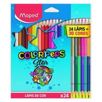 Lapis de cor triangular color peps 24 lapis com 30 cores - maped