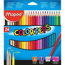 Lápis de COR Triangular Color PEPS Clássico 24 Cores Pacote com 04 Lápis de COR Triangular Color PEPS Clássico 24 Cores Pacote com 04