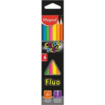 Lapis De Cor Triangular Color Peps Fluo 6Cores