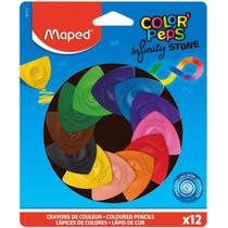 Lapis de COR Triangular Color PEPS INFINITY Stone 12CO Estojo - Maped