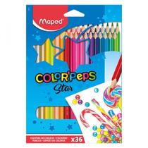 Lápis de Cor Triangular Color Peps Star Estojo 36 Cores Lápis de Cor Triangular Color Peps Star Estojo 36 Cores