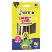 Lápis de Cor Triangular com Apontador 36 Cores - Norma Lápis de Cor Triangular com Apontador 36 Cores - Norma