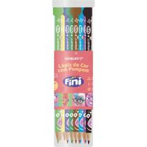 Lápis de COR Triangular Fini com Pompom 12 Cores Pote com 12 Unidades