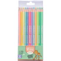 Lápis de COR Triangular Léo e Léo 12 Cores Pastel TREND - Pacote com 6