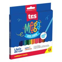 Lápis De Cor Triangular Mega Soft Color 24 Cores Mina 2.9mm Tris