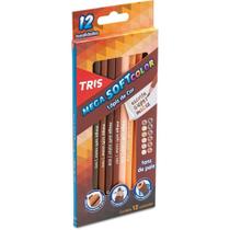 Lápis de cor (triangular) Mega Soft Tons De Pele 12 cores Tris