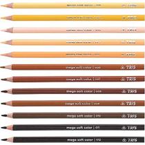 Lapis De Cor Triangular Mega Soft Tons De Pele 12Cores
