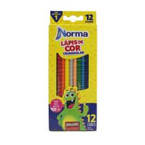 Lapis De Cor Triangular Norma 12 Cores + Apontador