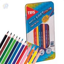 Lápis De Cor Tris 12 Cores Mega Soft Color Lata Lápis De Cor Tris 12 Cores Mega Soft Color Lata