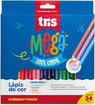 Lápis De Cor Tris 24 Cores Conjunto Megamix Madeira Vibrante