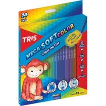 Lápis de cor tris 24 cores mega soft color