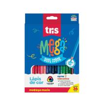 Lápis de Cor Tris MEGA 36 Cores Vibrantes Corpo Triangular Traço Macio