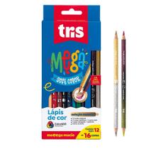 Lápis de Cor Tris Mega Soft 12 Cores + Tons Neon e Metálicos Lápis de Cor Tris Mega Soft 12 Cores + Tons Neon e Metálicos