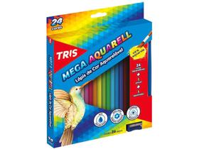 Lápis de Cor Tris Mega Soft - 24 Cores com Apontador e Pincel