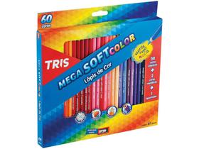Lápis de Cor Tris Mega Soft - 60 Cores com Apontador