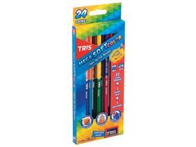 Lápis de Cor Tris Mega Soft Bicolor - 24 Cores com Apontador