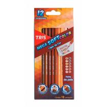 Lápis de Cor Tris Mega Soft Color 12 Cores Tons de Pele