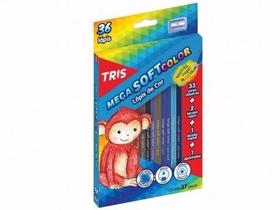 Lápis De Cor Tris Mega Soft Color 36 Cores + 01 Apontador