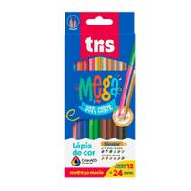 Lápis De Cor Tris Mega Soft Color Tons Pele 24 Cores Bicolor