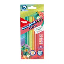 Lápis De Cor Tris Mega Soft Color Tons Tropicais 12 Cores