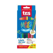Lápis de Cor Tris Mega Soft Duplo - 24 Cores