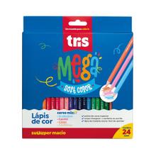 Lápis de cor Tris Mega Soft Mix 24 cores