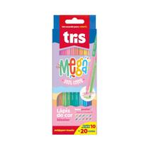 Lápis de Cor Tris Mega Soft Tons Pastel Ponta Dupla 10 Lápis 20 Cores