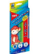 Lápis de Cor Tris Mega Softcolor C/ 12 Cores + 1 Lápis Hb C/ Borracha + 1 Apontador