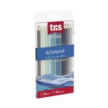 Lápis de Cor Tris Vibes Oceano 12 Cores