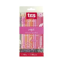 Lápis de Cor Tris Vibes Rosé - 12 Cores + Lápis 6B - Conjunto Completo