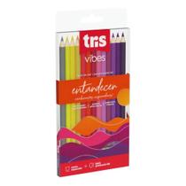 Lápis De Cor Tris Vibes Tons Entardecer 12 Cores + 6b