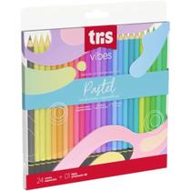 Lápis de Cor Tris Vibes Tons Pastel 024 Cores