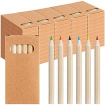 Lápis de cor TSIS MHUO Mini 6 cores 300 unidades com caixa Kraft Lápis de cor TSIS MHUO Mini 6 cores 300 unidades com caixa Kraft