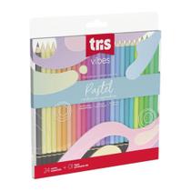 Lápis de cor vibes pastel 24 cores tris