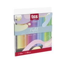 Lápis De Cor Vibes - Tons Pastel - 24 Cores + 1 Lápis 6B da Tris Ref 607719