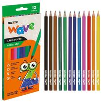 Lápis De Cor Wave Reciclado 12 Cores - Bze