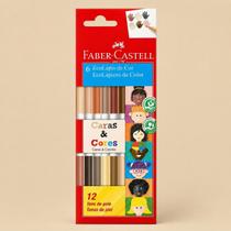 Lapis de core redondo caras e cores 12 tons de pele faber-castell Lapis de core redondo caras e cores 12 tons de pele faber-castell