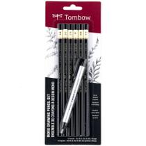 Lápis de desenho Tombow 61002 Mono de 0,5 mm com borracha, pacote com 6