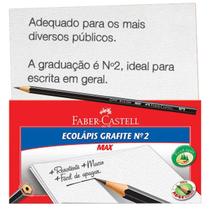 Lápis de Escrever Faber Castell Escolar Numero 2 Ecolápis Grafite Max Preto Sextavado