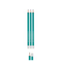 Lápis de escrever Grafite Sextavado com Borracha branca Kit3